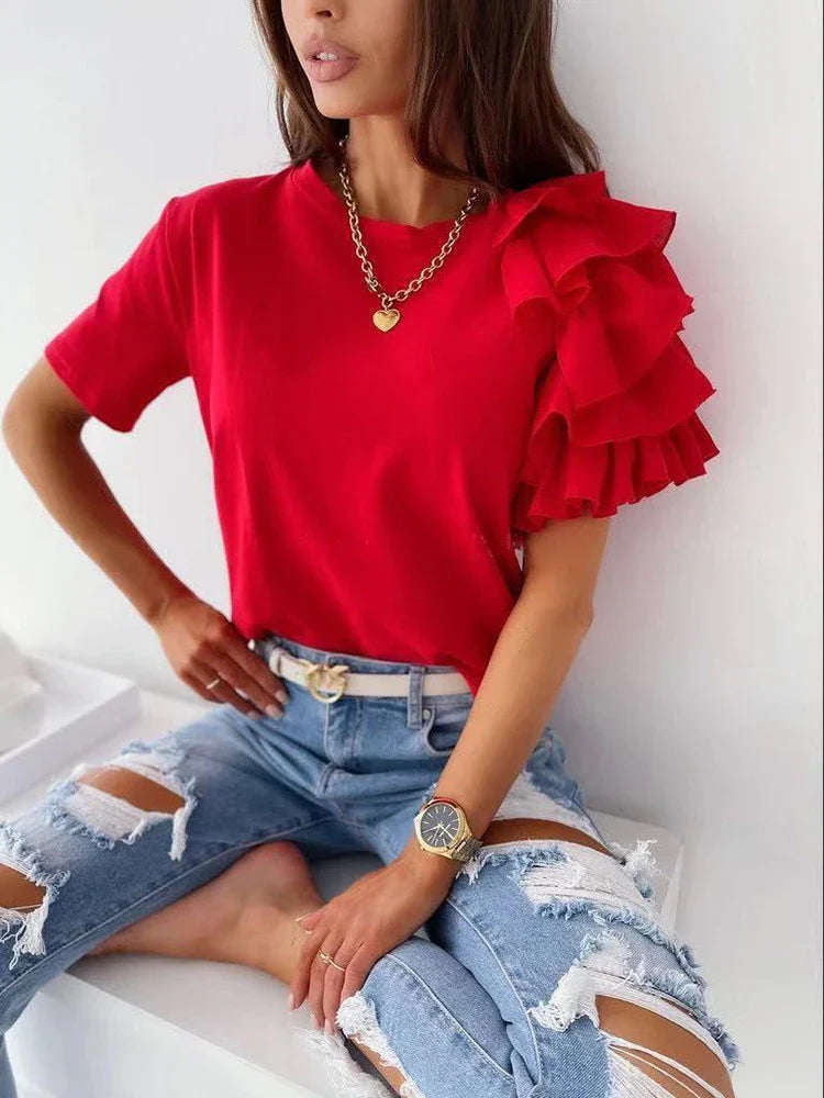 Lillymoda | Charm - Schickes Top mit Volantärmeln