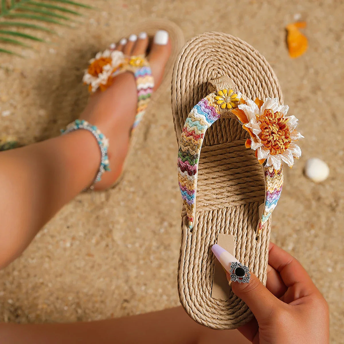 Bente - Weiche Sohle Flache Flip-Flops für Damen