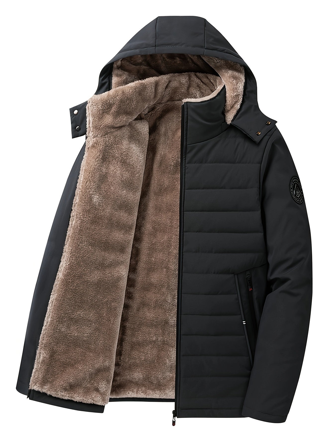 Daunenjacke für Herren – mit Fleece gefüttert – mit Kapuze – Winterjacke – Wintermäntel und -jacken für Herren