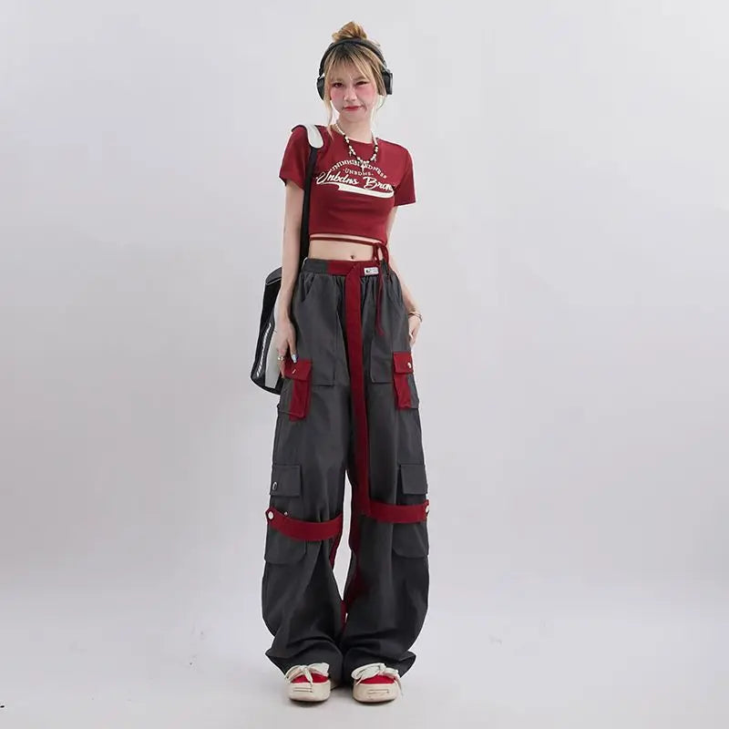 Rosalinda - Vintage Cargohose Baggy Jogging Wide Leg