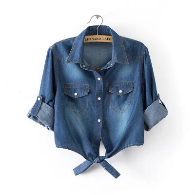 Lillymoda | Charlene - Lässiges Denim-Cropped-Top