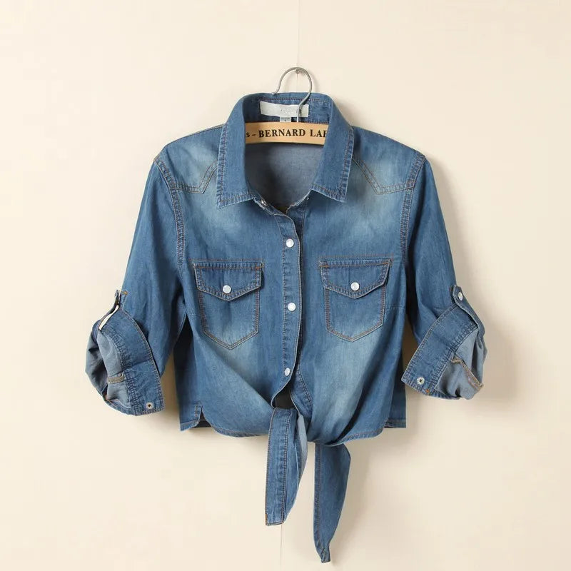 Lillymoda | Charlene - Lässiges Denim-Cropped-Top
