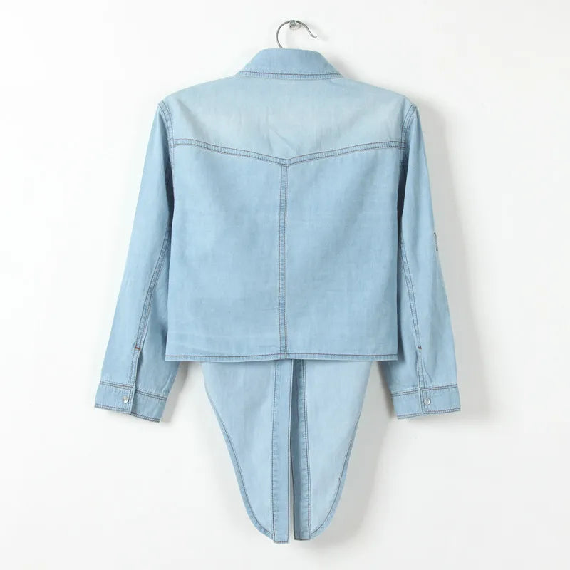 Lillymoda | Charlene - Lässiges Denim-Cropped-Top