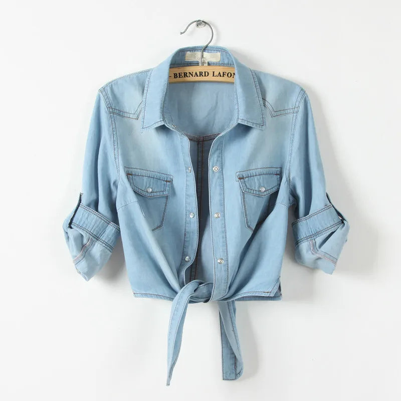Lillymoda | Charlene - Lässiges Denim-Cropped-Top