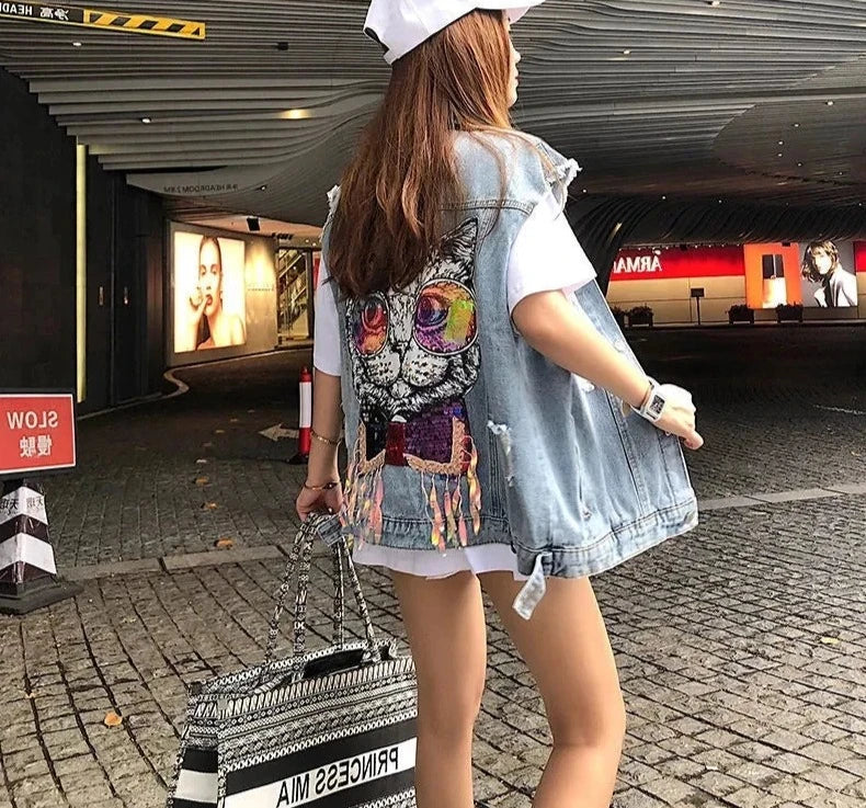 Lillymoda | Alice - Lässige Lockere Jeansweste