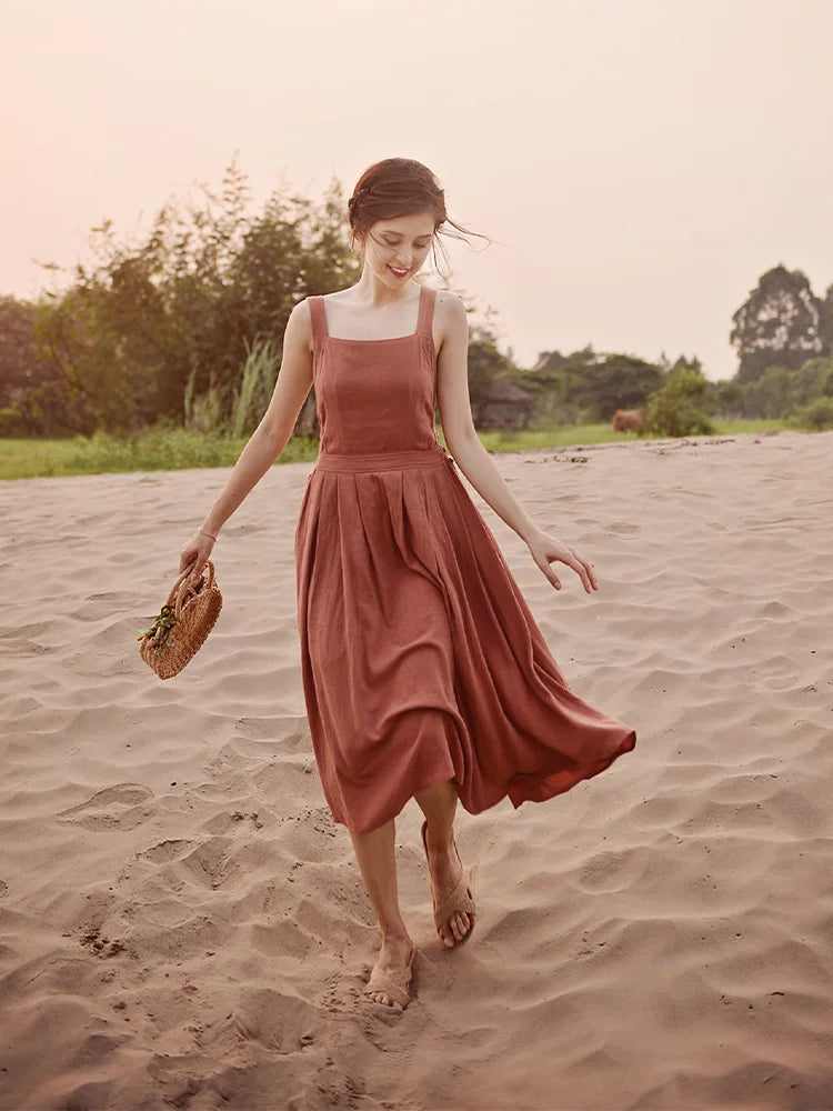 Lillymoda | Imogen - Elegantes Midikleid mit gekreuztem Rücken