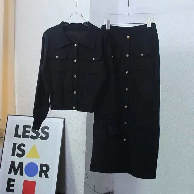 Lillymoda | Amalia - Elegantes Strickset [Blazer+Hosen]