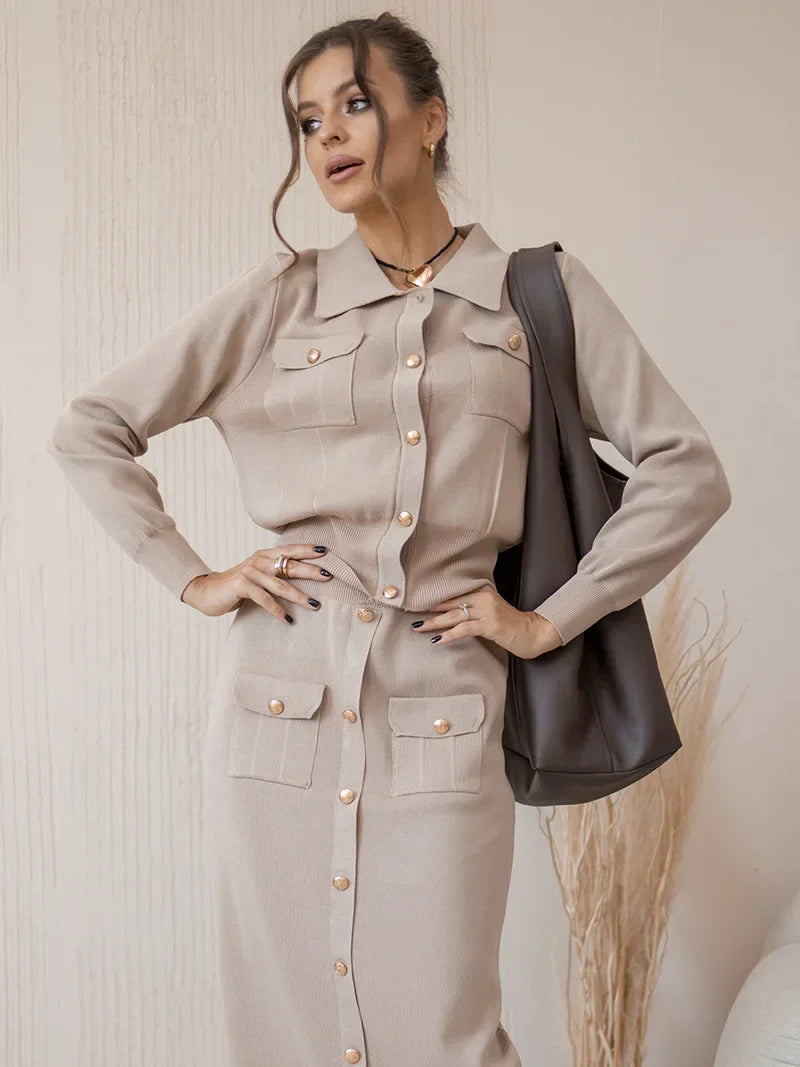 Lillymoda | Aurora - Elegantes Gestricktes Set [Blazer+Rock]