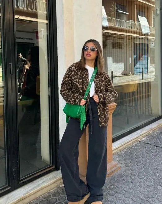 Lillymoda | Cassidy - Stylischer Mantel mit Leopardenmuster