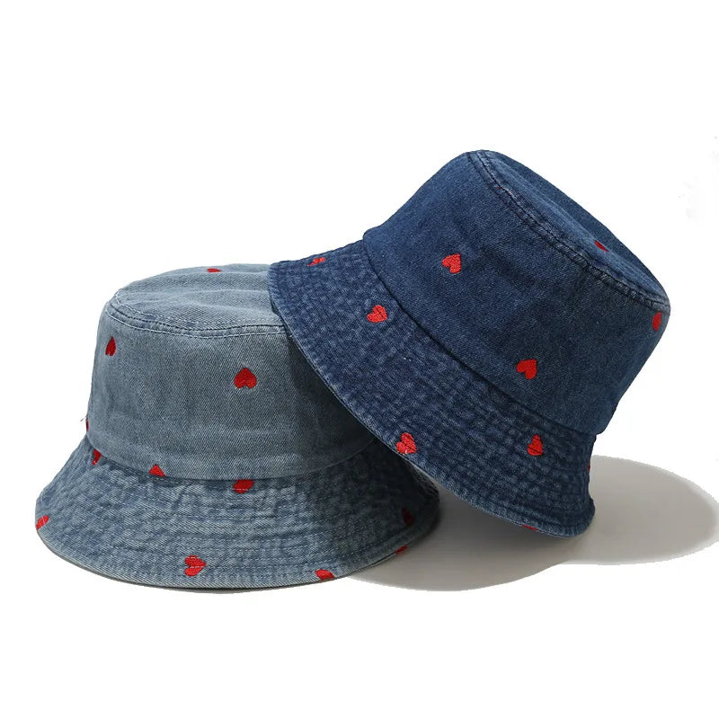 Unisex Fischerhut aus gewaschenem Vintage-Denim