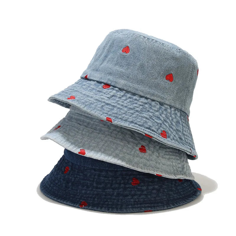 Unisex Fischerhut aus gewaschenem Vintage-Denim