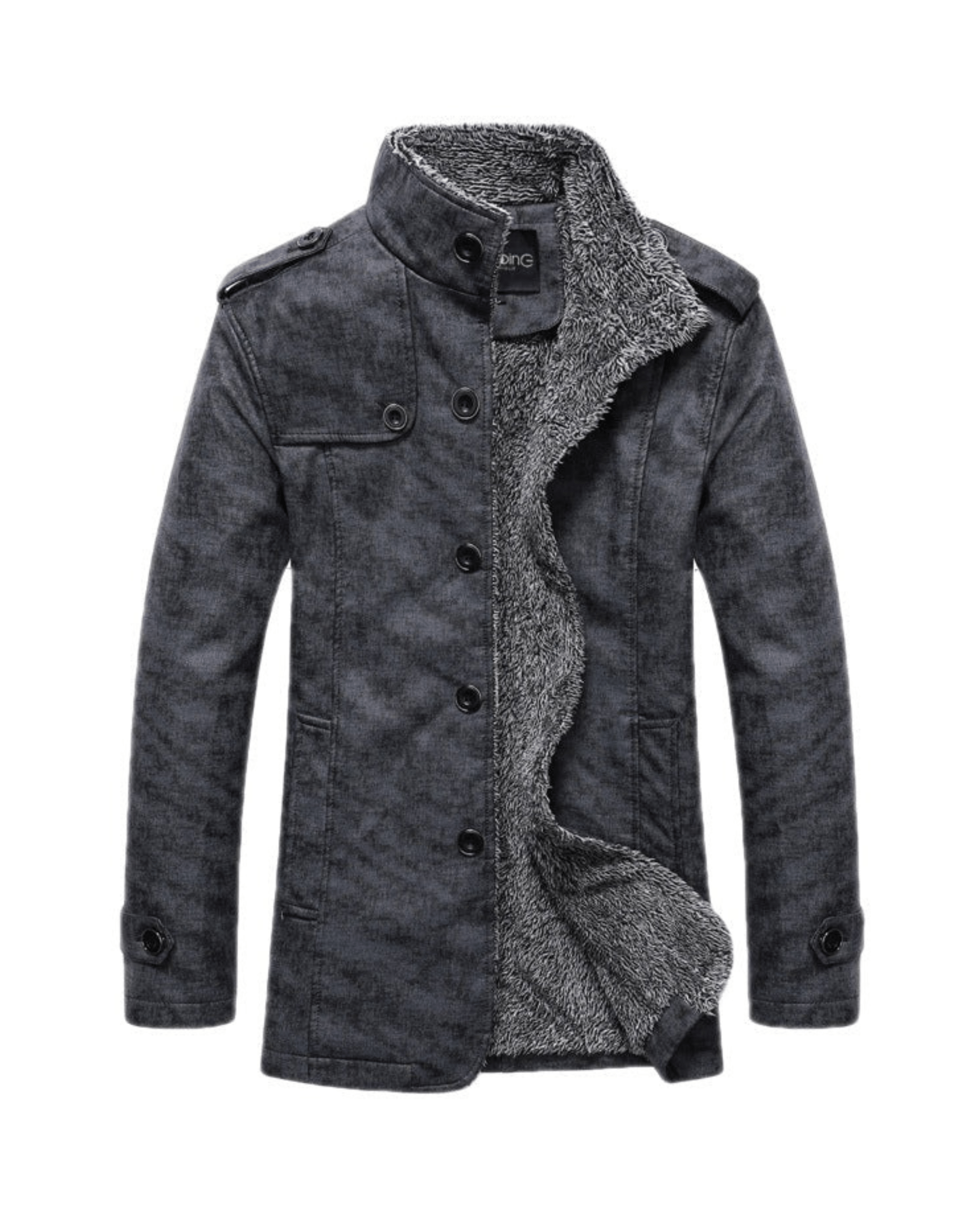 Fellgefütterte Jacke | Warm | Stehkragen | Winterjacke | Herrenjacke