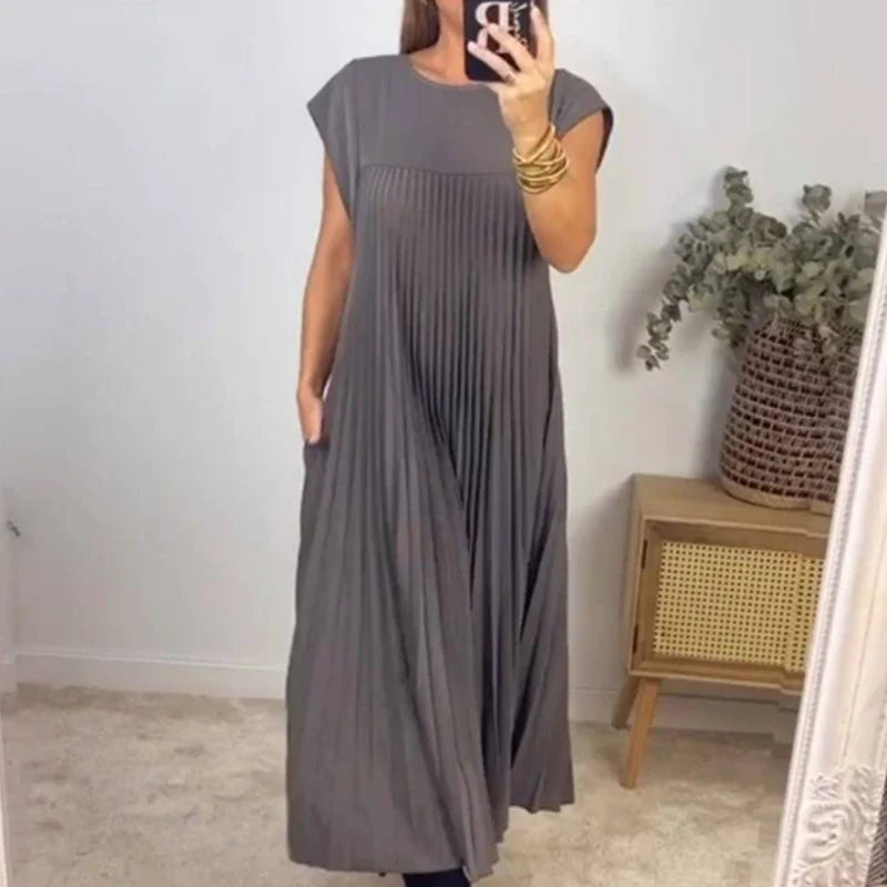 Lillymoda | Allie - Lässiges Langes Plisseekleid