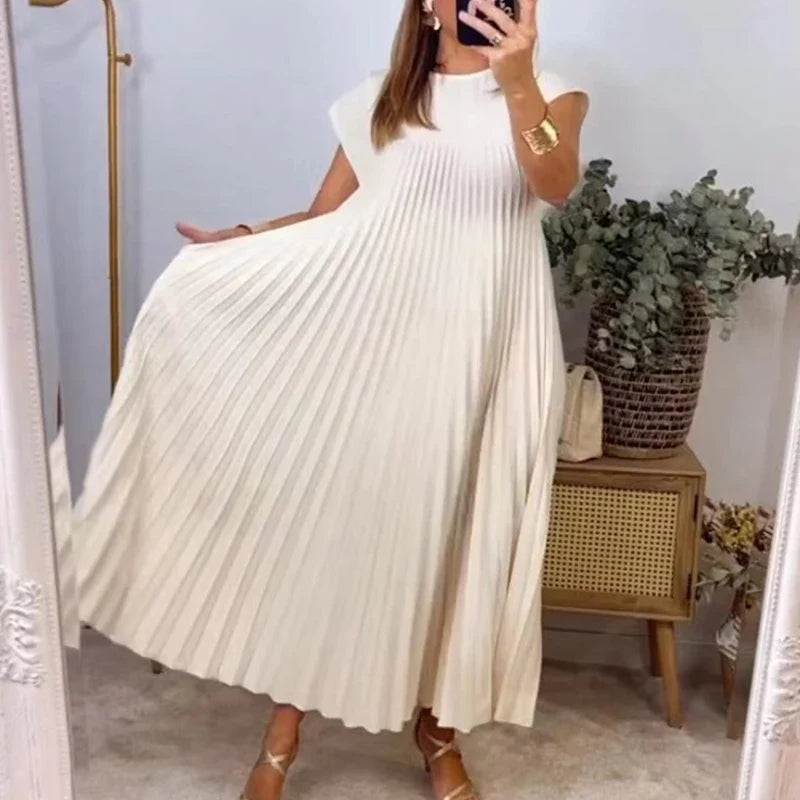 Lillymoda | Allie - Lässiges Langes Plisseekleid