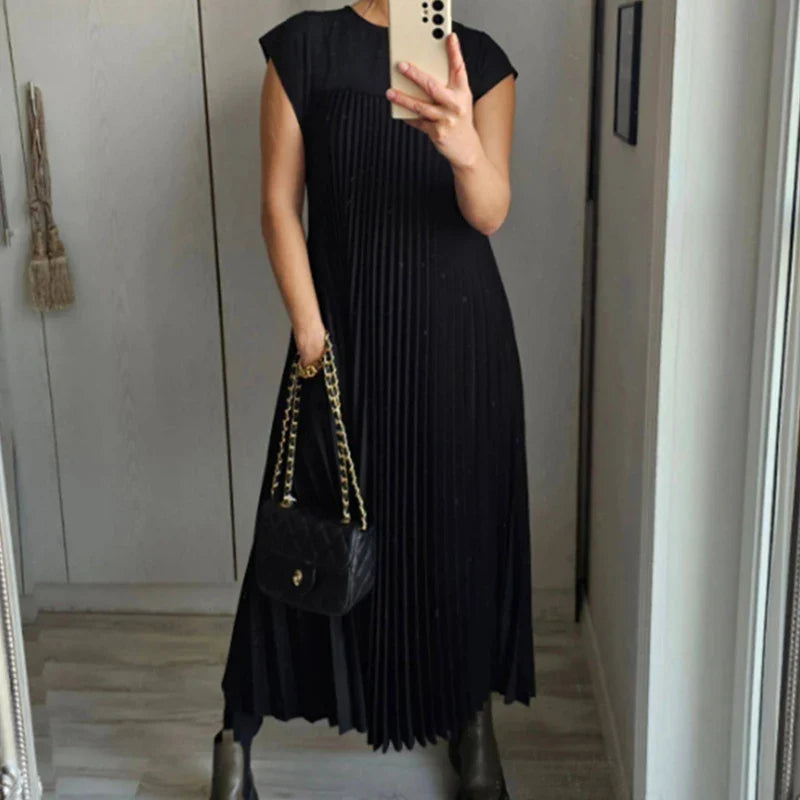 Lillymoda | Allie - Lässiges Langes Plisseekleid