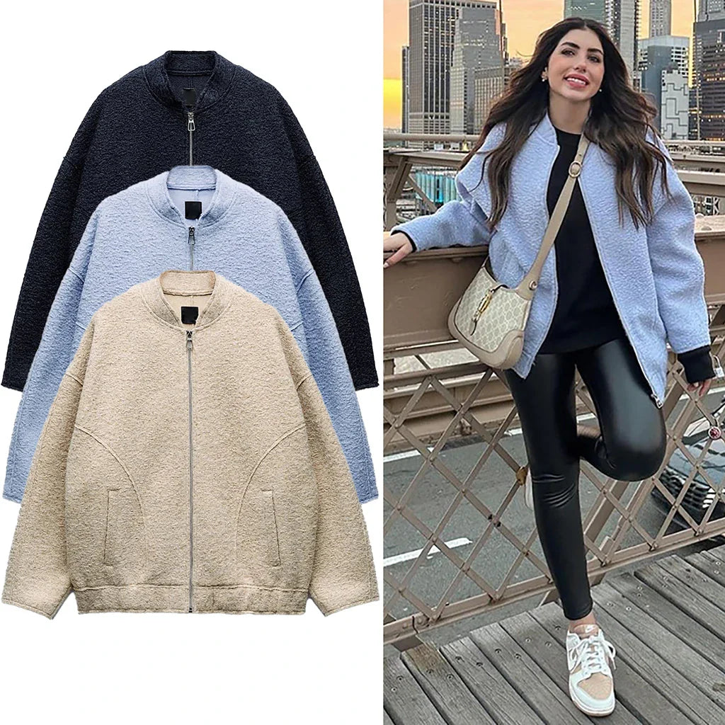 Lillymoda | Arabella - Bomberjacke mit Übergroßem O-Ausschnitt