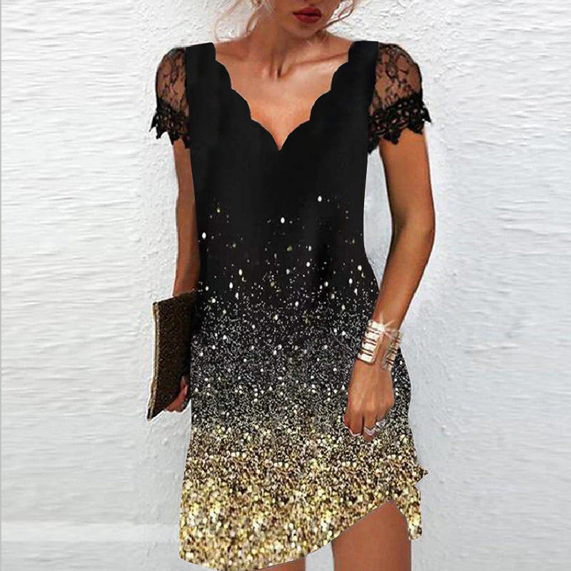 Amara - Glamouröses Glitzer-Partykleid für den Sommer