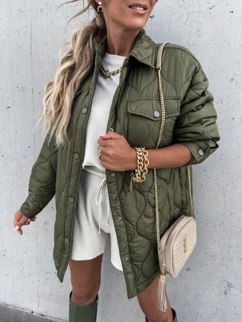 Lillymoda | Elaina - Daunenjacke mit Kariertem Kragen