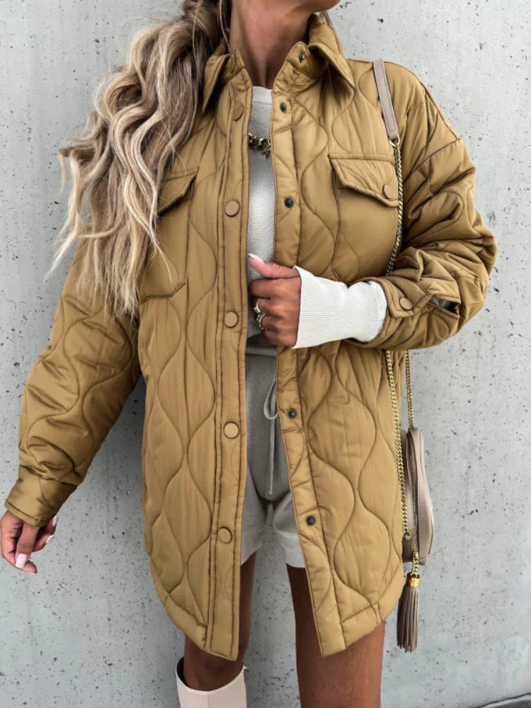 Lillymoda | Elaina - Daunenjacke mit Kariertem Kragen
