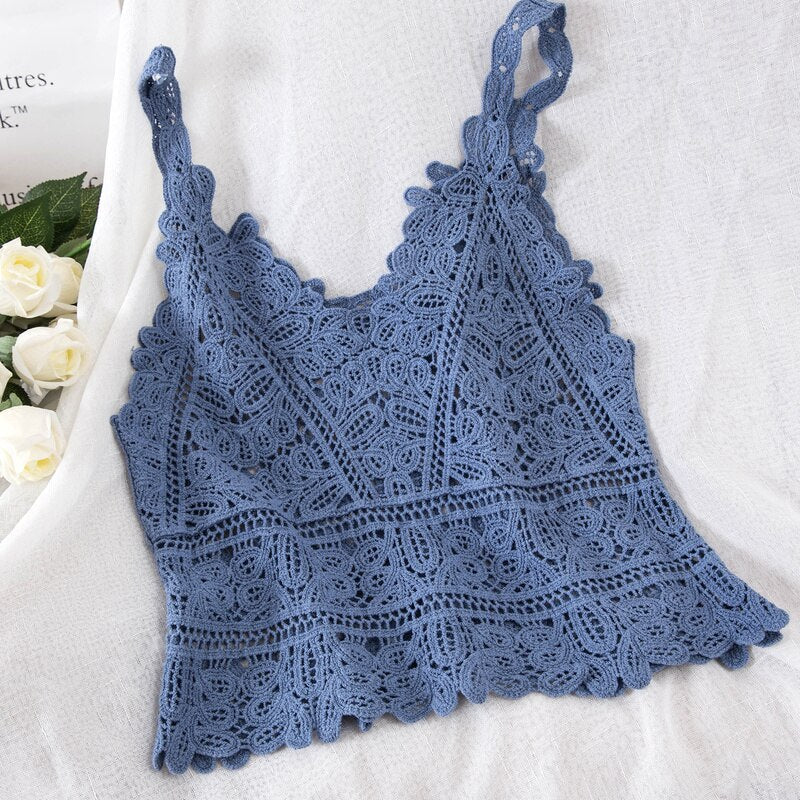 Damen Tanktop aus grober Spitze