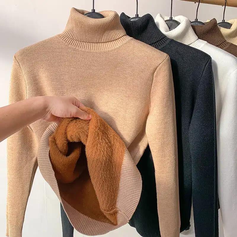 Strickpullover mit Rollkragen für Frauen