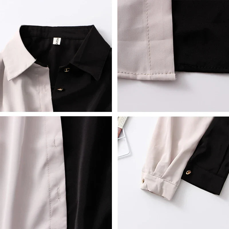 Lillymoda | Brianna - Zweifarbige Vintage-Bluse