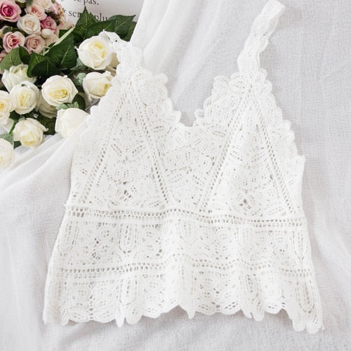 Damen Tanktop aus grober Spitze