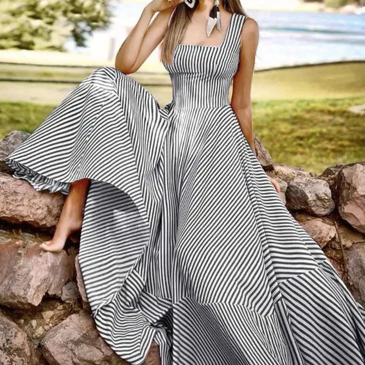 Lillymoda | Jimena - stilvolles gestreiftes Kleid