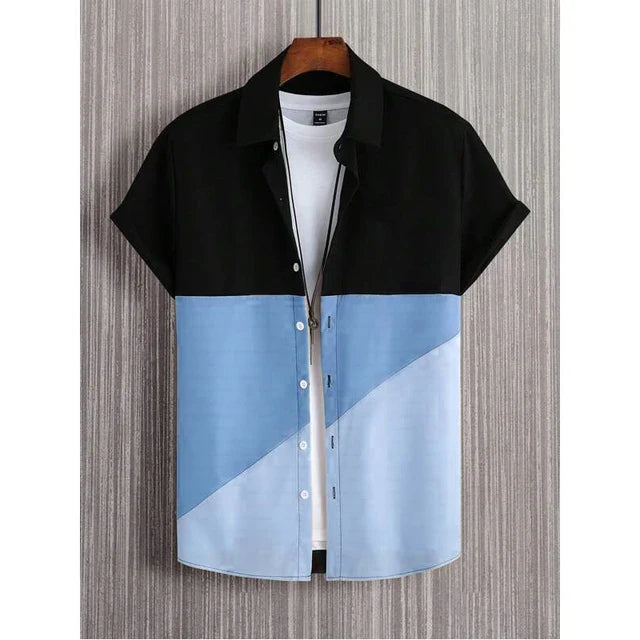 AlohaMode Herren Patchwork Hawaii-Hemd