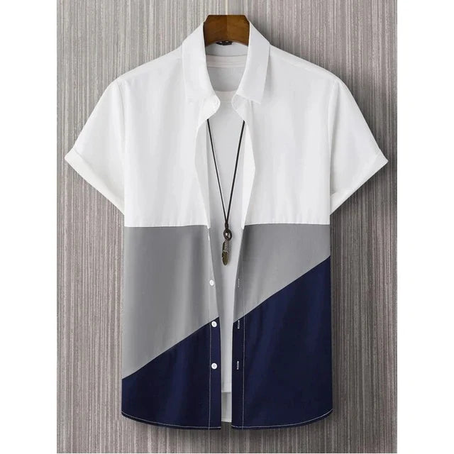 AlohaMode Herren Patchwork Hawaii-Hemd