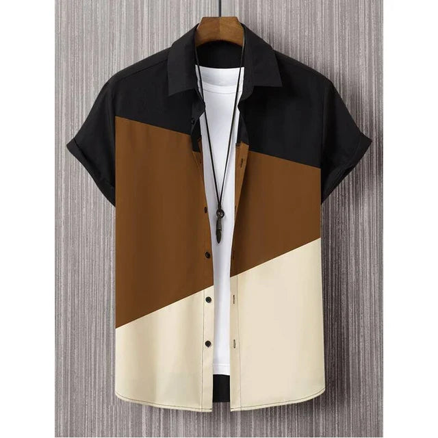 AlohaMode Herren Patchwork Hawaii-Hemd