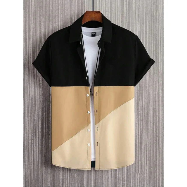 AlohaMode Herren Patchwork Hawaii-Hemd