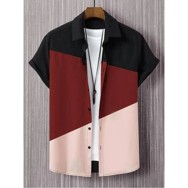 AlohaMode Herren Patchwork Hawaii-Hemd