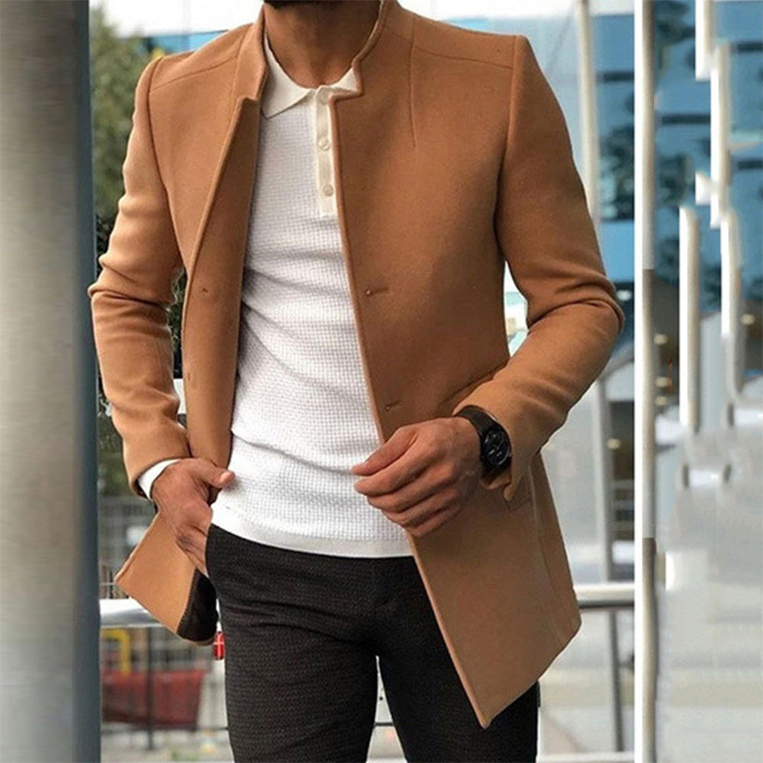 Herrenjacke - Stilvoll - Knopfleiste - Herbstjacke - Trenchcoat