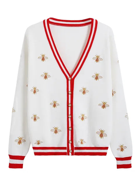 Lillymoda | Emerie - Gestrickte Strickjacke mit Stickerei