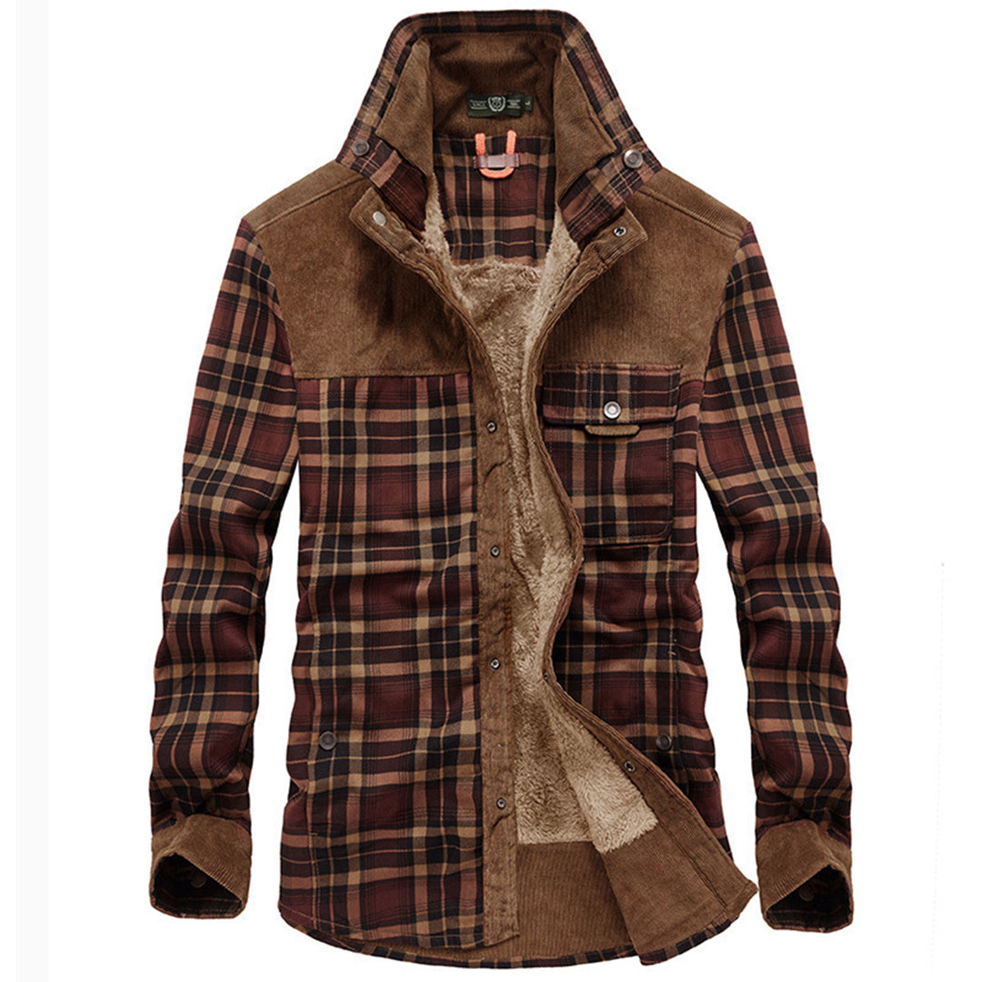 Holzfällerjacke | Karo | Fleece gefüttert | Holzfällermantel | Winterjacke für Herren