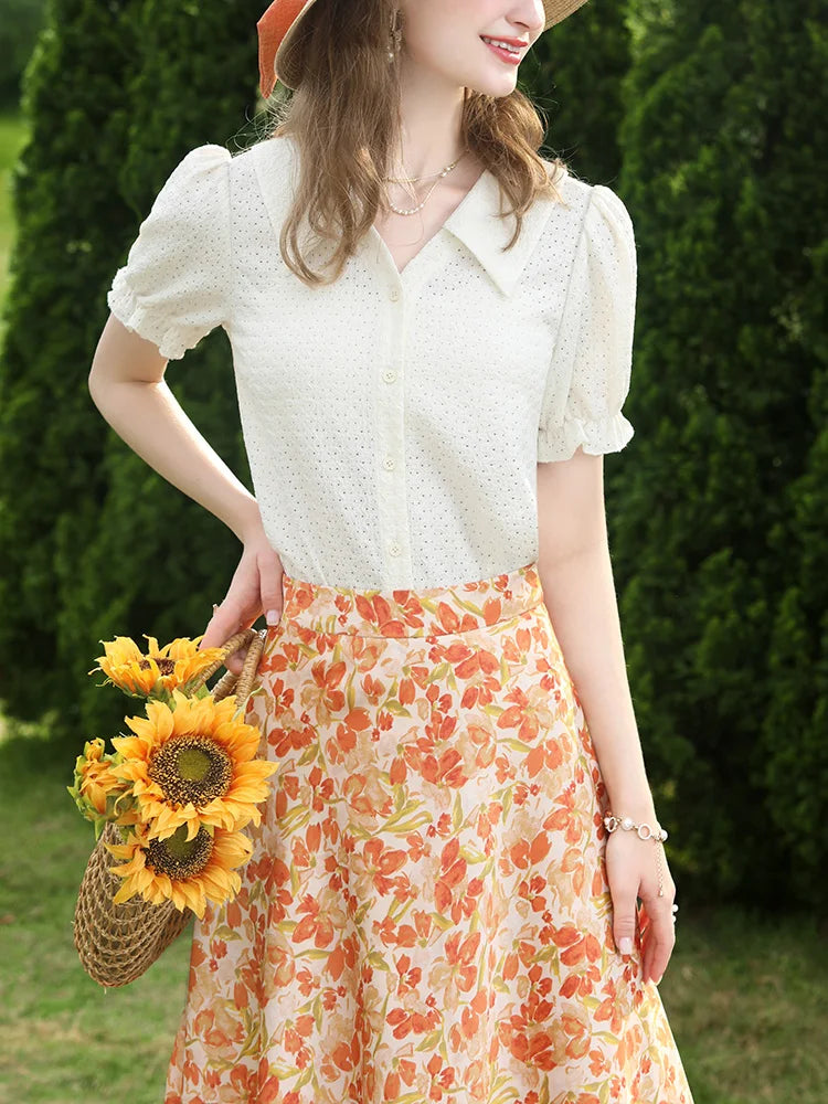 Myrna - Chiffonrock mit Blumenmuster
