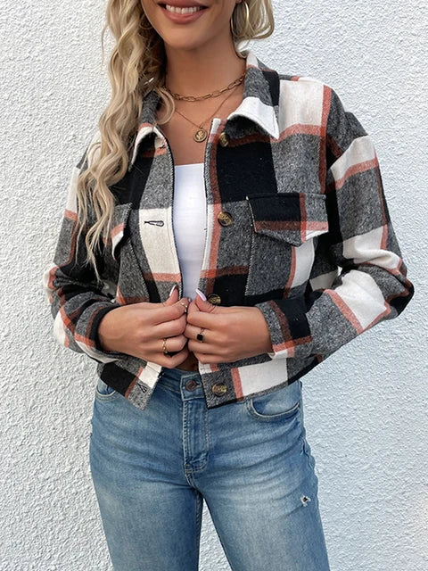 Lillymoda | Annaliza - Lässige Dicke Karierte Bluse