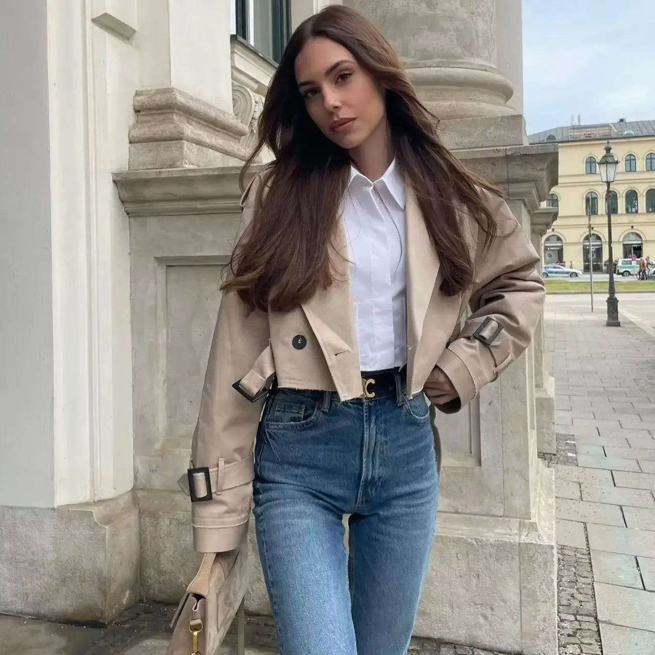Lillymoda | Ari - lässiger verkürzter schicker Trenchcoat