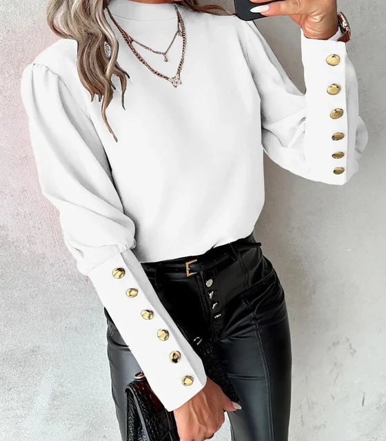Lillymoda | Ashley - Modische Bluse mit O-Ausschnitt und Rückenschnürung