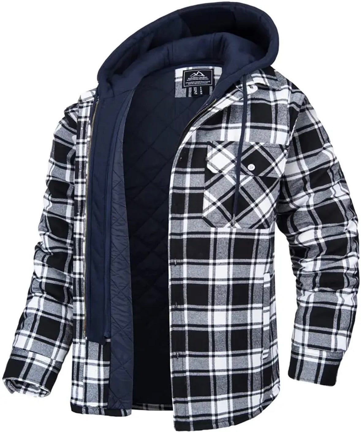 Kapuzenjacke | Steppfutter | Karo | Herbstjacke | Herrenjacken
