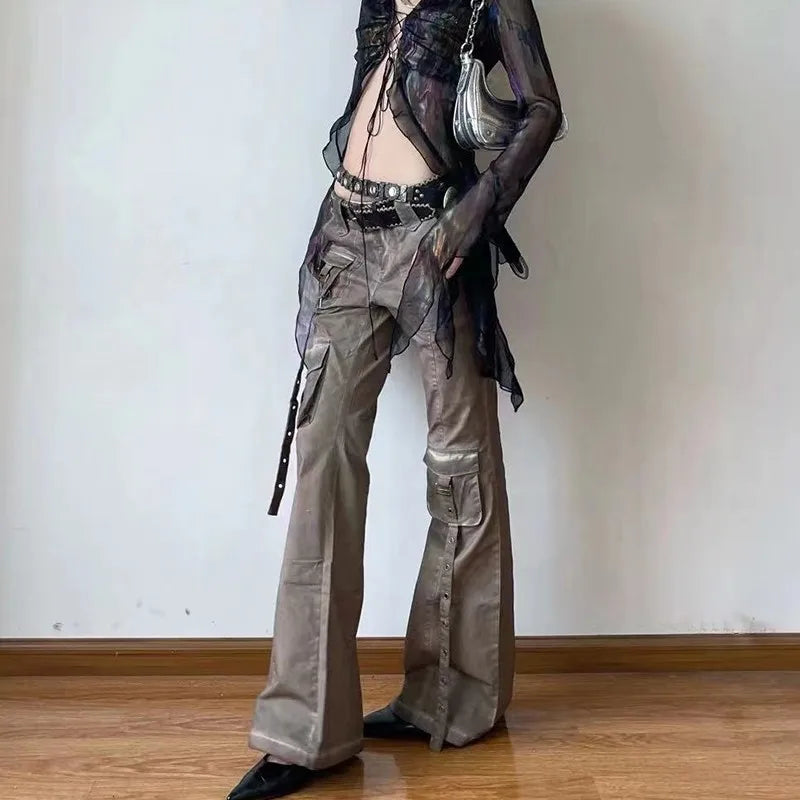 Maria - Cargo Jeans mit niedriger Taille und Schlag