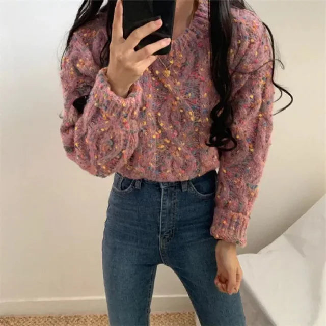 Lillymoda | Adelynn - Lässiger Pullover aus Grobem Garn