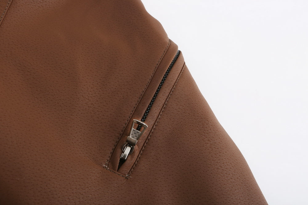 Liam – Lederjacke mit Kapuze