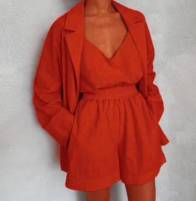 Lillymoda | Ailani - Elegantes Streetswear Set [Oberteil, Strickjacke+Shorts]