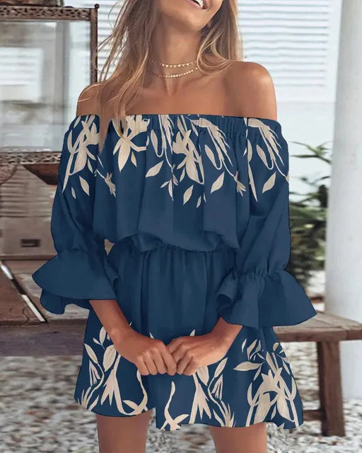 Lillymoda | Delilah - Bedrucktes Sommerkleid mit freien Schultern