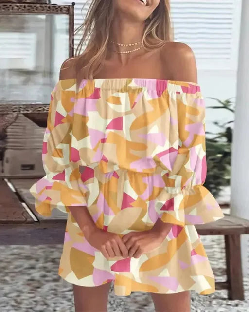 Lillymoda | Delilah - Bedrucktes Sommerkleid mit freien Schultern