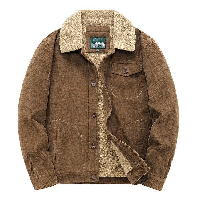 Teddyplüschjacke mit Aufschlägen für Männer
