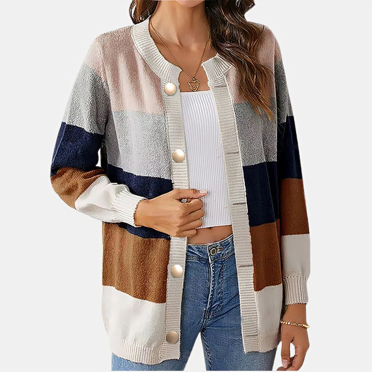 Sheryle | Damen Warme Lässiger Strickjacke | Knopf Daunen
