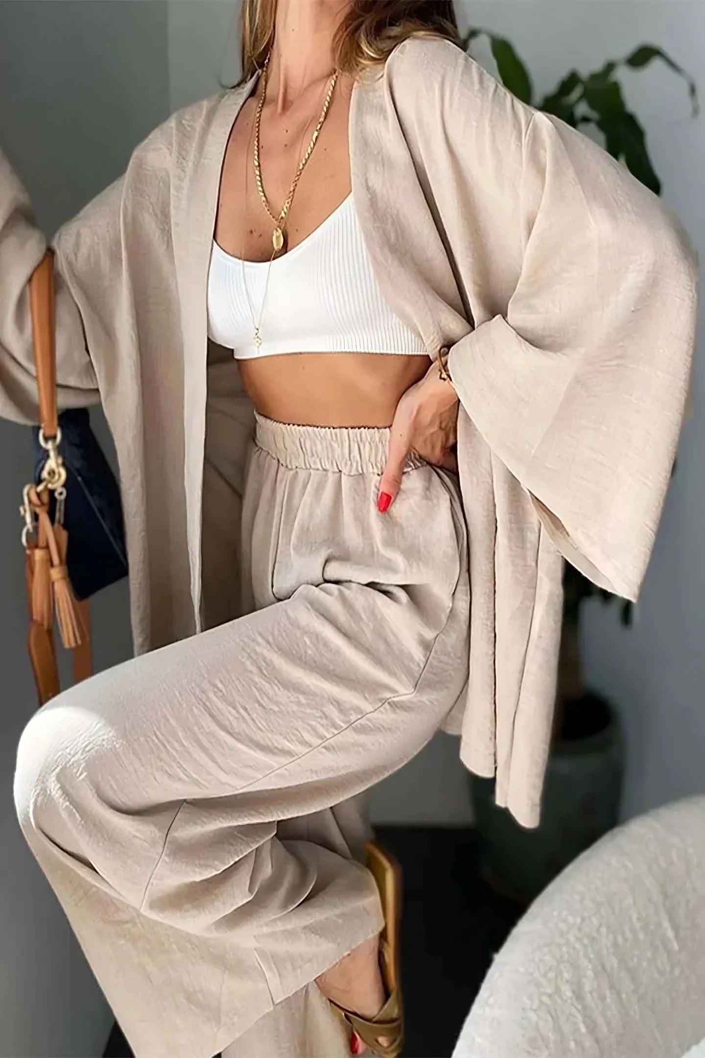 Lillymoda | Graciela - Stylisches atmungsaktives Set [Strickjacke+Hose]